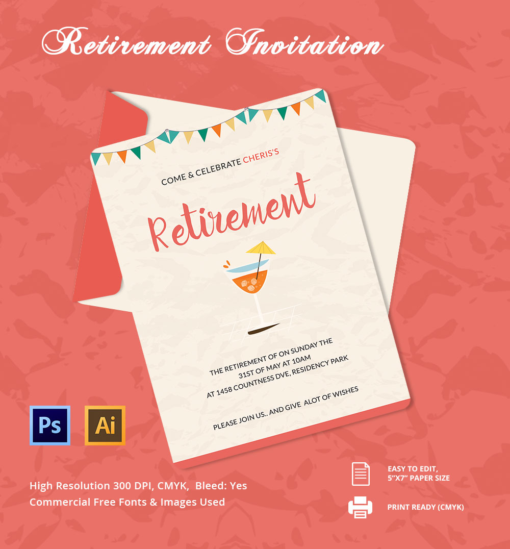 15 Retirement Invitation Template Free Psd Vector Eps Ai with measurements 1000 X 1076