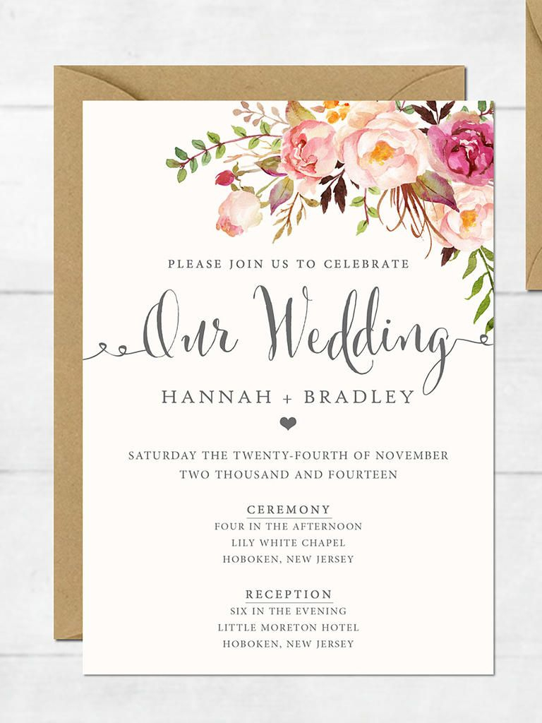 16 Printable Wedding Invitation Templates You Can Diy Future for size 768 X 1024