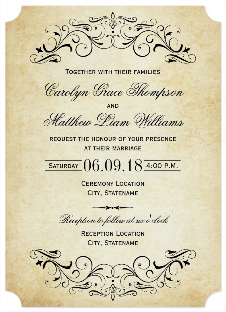 31 Elegant Wedding Invitation Templates Free Sample Example Wedding within measurements 788 X 1087