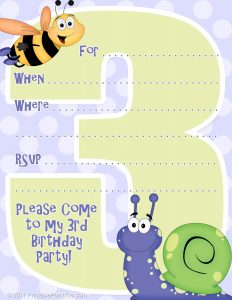 3rd Birthday Party Invitations Free Printable Party Ideas In 2018 for measurements 1275 X 1650