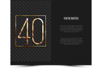 40th Anniversary Invitation Card Template Vector Image inside measurements 1000 X 955