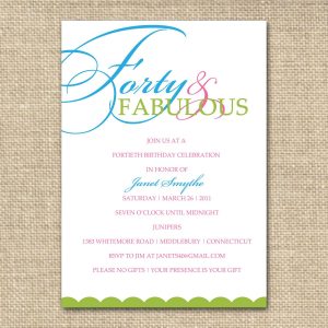 40th Birthday Invitation Wording Designs Ideas Invitations Card with regard to sizing 1500 X 1500