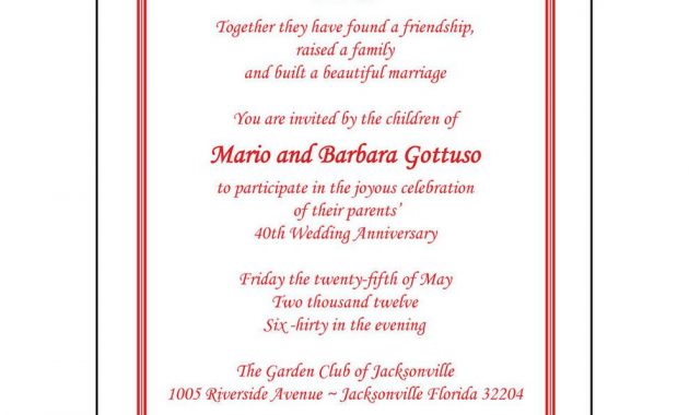 40th Wedding Anniversary Invitations 40th Wedding Anniversary in size 990 X 1000