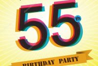 55th Birthday Party Invite Template Design In Retro Style Vector in dimensions 1024 X 1024