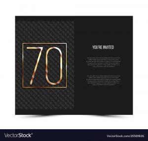 70th Anniversary Invitation Card Template Vector Image throughout measurements 1000 X 955