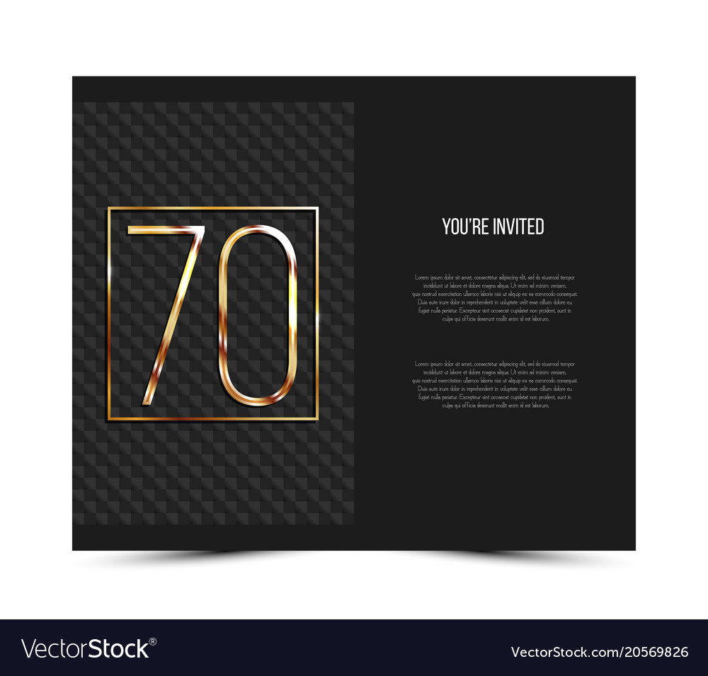 70th Anniversary Invitation Card Template Vector Image throughout measurements 1000 X 955