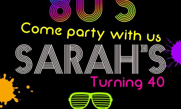 80s Neon Birthday Party Invitation Diy Printing Jpeg File throughout proportions 1200 X 1800