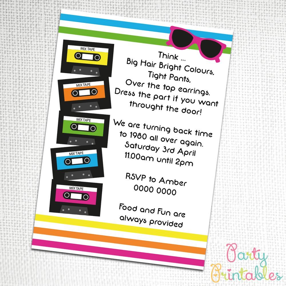80s Retro Party Invitation Rubiks Cube Stuck In The 80s within proportions 1000 X 1000