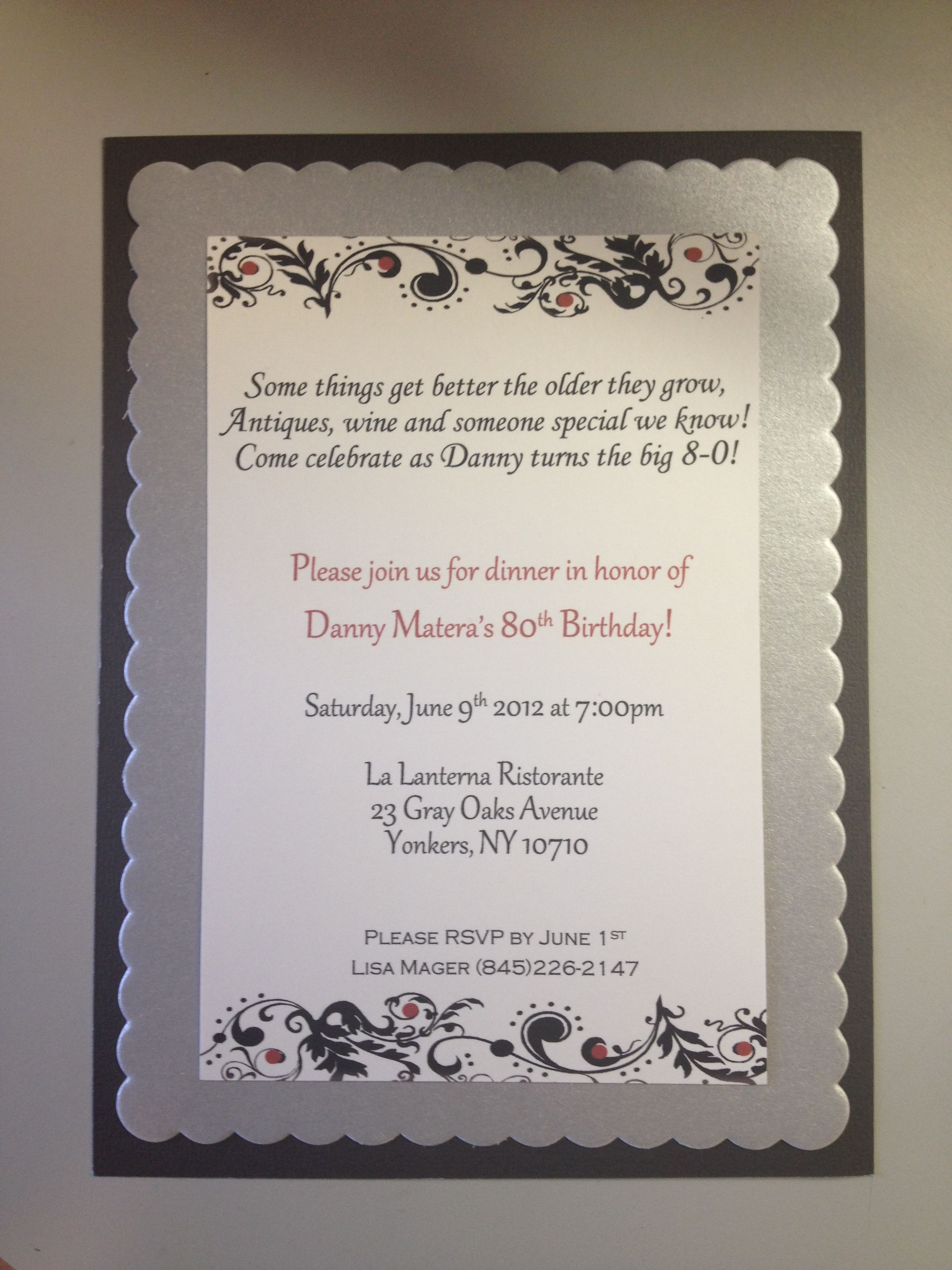 80th Birthday Invitations Really Like The Wording On This One within measurements 2448 X 3264