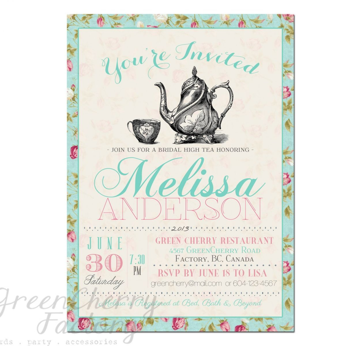 Afternoon Tea Ba Shower Invitations Tea Party Invitation Templates with dimensions 1200 X 1200