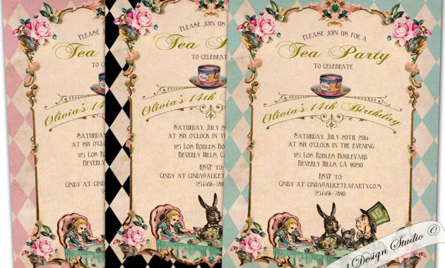 Alice In Wonderland Invitation Printablealice And Wonderland pertaining to sizing 1500 X 1071