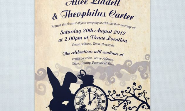 Alice In Wonderland Wedding Invitations Alice In Wonderland Wedding with regard to proportions 1000 X 1000