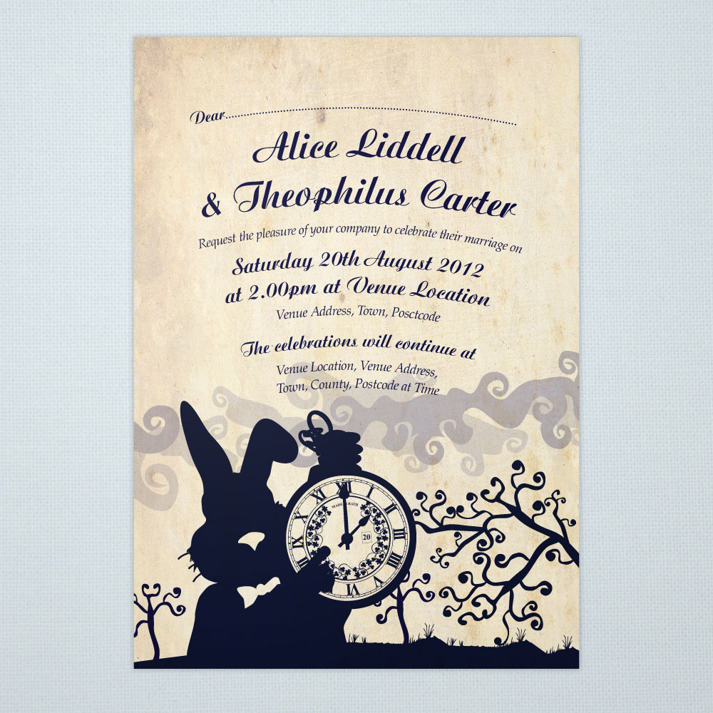 Alice In Wonderland Wedding Invitations Alice In Wonderland Wedding with regard to proportions 1000 X 1000