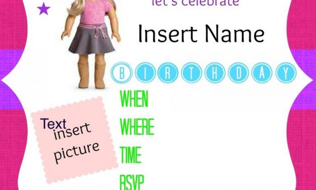 American Girl Birthday Party Invitations Free Printables Ag Doll intended for measurements 768 X 1024