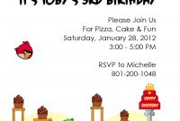 Angry Birds Birthday Party Invitation Wedding Invitation regarding measurements 900 X 1260