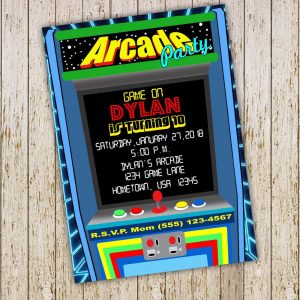 Arcade Birthday Invitation Arcade Invitation Gamer Invitation inside measurements 1000 X 1000