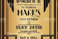 Art Deco Birthday Party Invitation Template The Invitation Has A for dimensions 791 X 1024