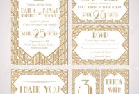 Art Deco Wedding Invitation Template Save The Date Royalty Free throughout measurements 1220 X 1300