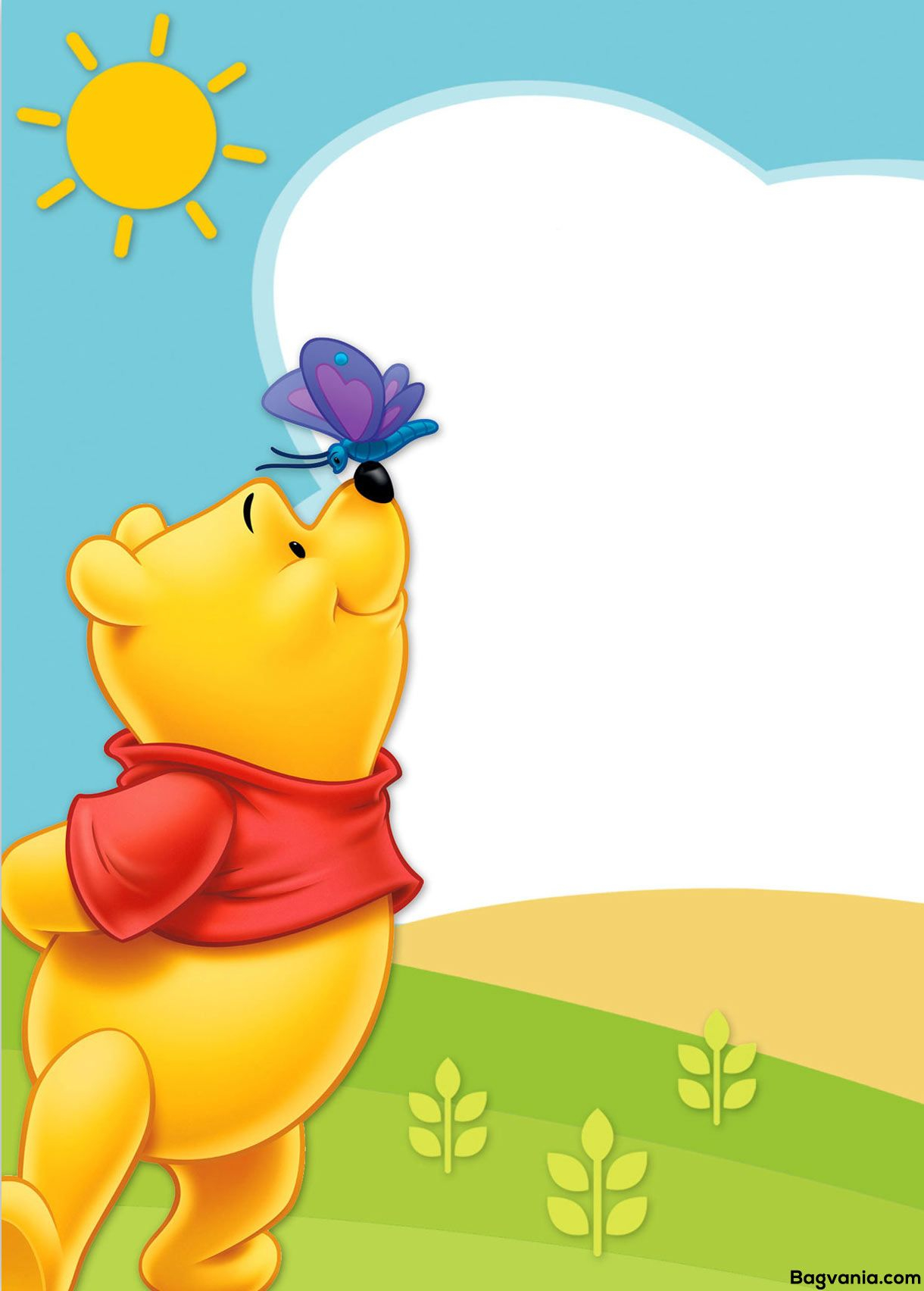 Awesome Free Printable Winnie The Pooh Birthday Invitation Wording in measurements 1220 X 1704