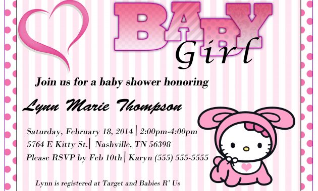 Awesome Hello Kitty Ba Shower Invitations 79 For Your Invitation with size 2100 X 1500