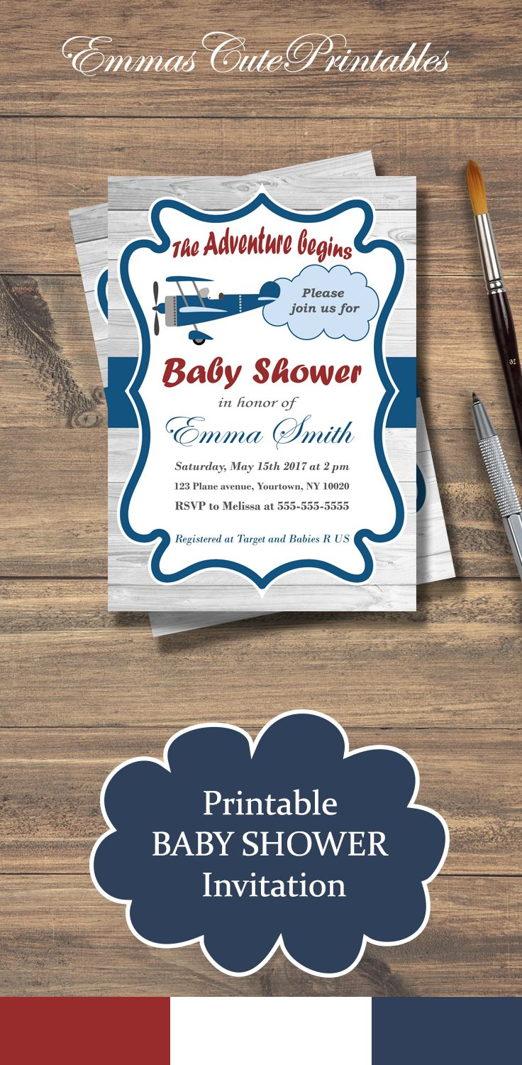 Ba Boy Shower Invitation Airplane Ba Shower Ba Boy Invite for dimensions 736 X 1500