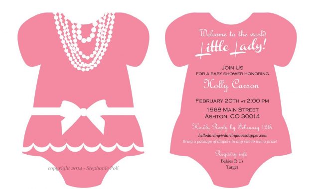 Ba Onesie Invitation Template Wwwbilderbeste inside sizing 1440 X 1113