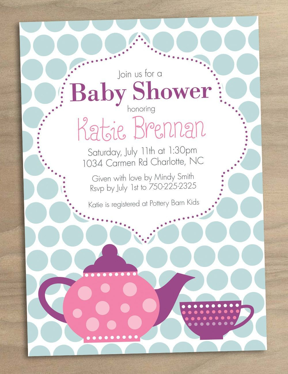 Ba Shower Afternoon Tea Invitations Fresh Invitation Template intended for size 1000 X 1300