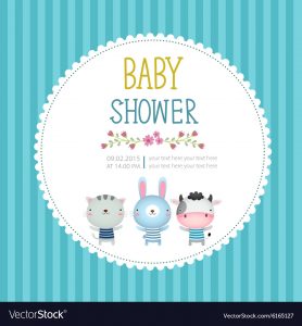 Ba Shower Invitation Card Template On Blue Vector Image pertaining to size 1000 X 1080