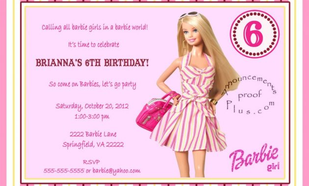 Barbie Birthday Invitation Templates Invitation To Edit And in dimensions 1200 X 856