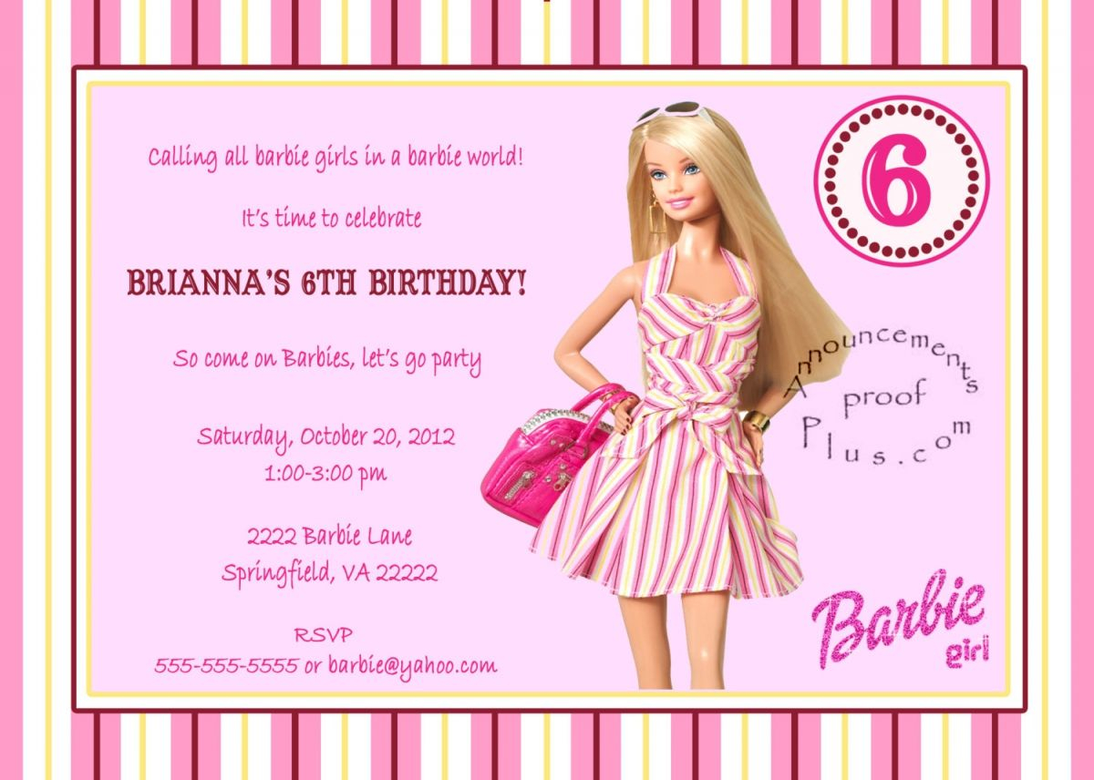 Barbie Birthday Invitation Templates Invitation To Edit And in dimensions 1200 X 856