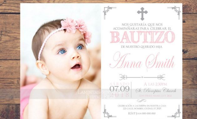 Bautizo Invitations Invitacion Bautizo En Espaol Bautizo Chica inside sizing 1500 X 1117