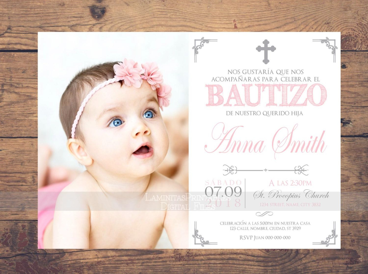 Bautizo Invitations Invitacion Bautizo En Espaol Bautizo Chica inside sizing 1500 X 1117