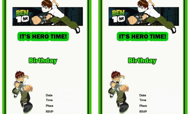 Ben 10 Birthday Invitations Birthday Printable within proportions 1228 X 868