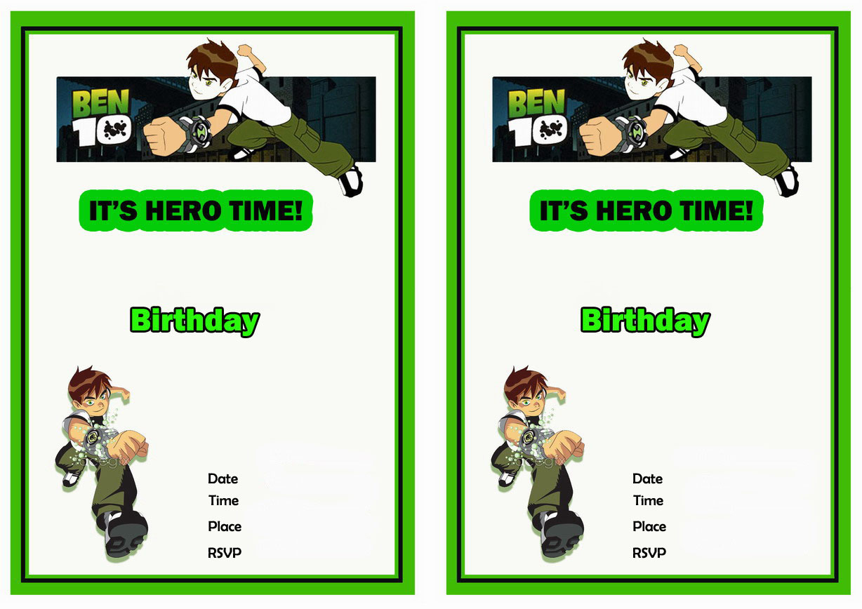 Ben 10 Birthday Invitations Birthday Printable within proportions 1228 X 868