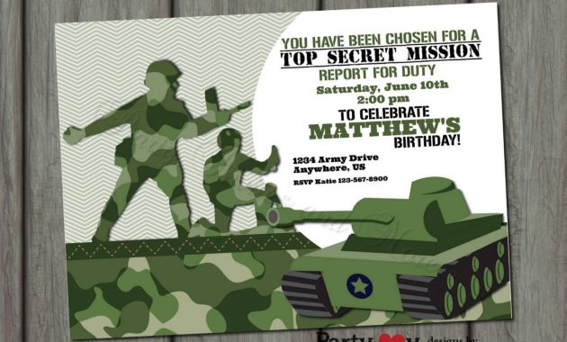 Best 2018 New Tips Of Free Army Birthday Party Invitation Template in sizing 1365 X 975