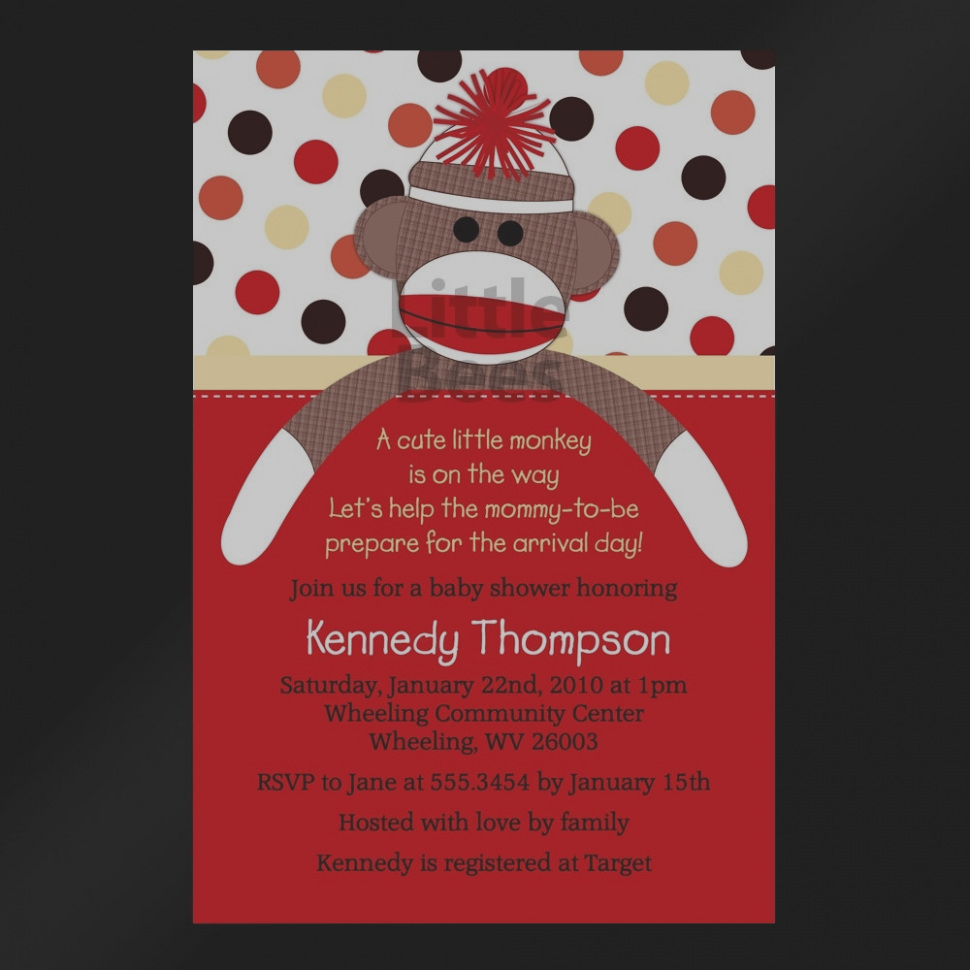 Best Sock Monkey Ba Shower Invitations Sock Monkey Ba Shower inside measurements 970 X 970