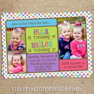 Birthday Invitation Double Birthday Party Invitations Free pertaining to sizing 1024 X 1024