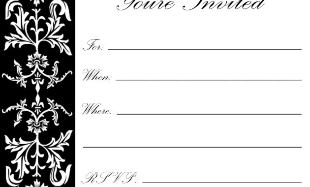 Birthday Party Invitation Template Black And White Listmachinepro in size 1100 X 850