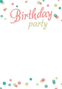 Birthday Party Invitation Template Blank Backgrounds Borders Et inside dimensions 750 X 1083