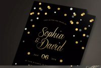 Black Gold Wedding Invitation Psd Card Invite Design Templates in measurements 1170 X 2386