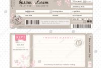 Boarding Pass Ticket Wedding Invitation Template Stock Vector throughout size 1500 X 1492