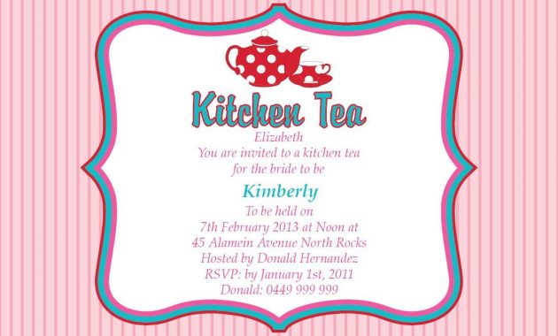 Bridal Shower Invitations Kitchen Templates Tea Gift Ideas inside proportions 1252 X 835