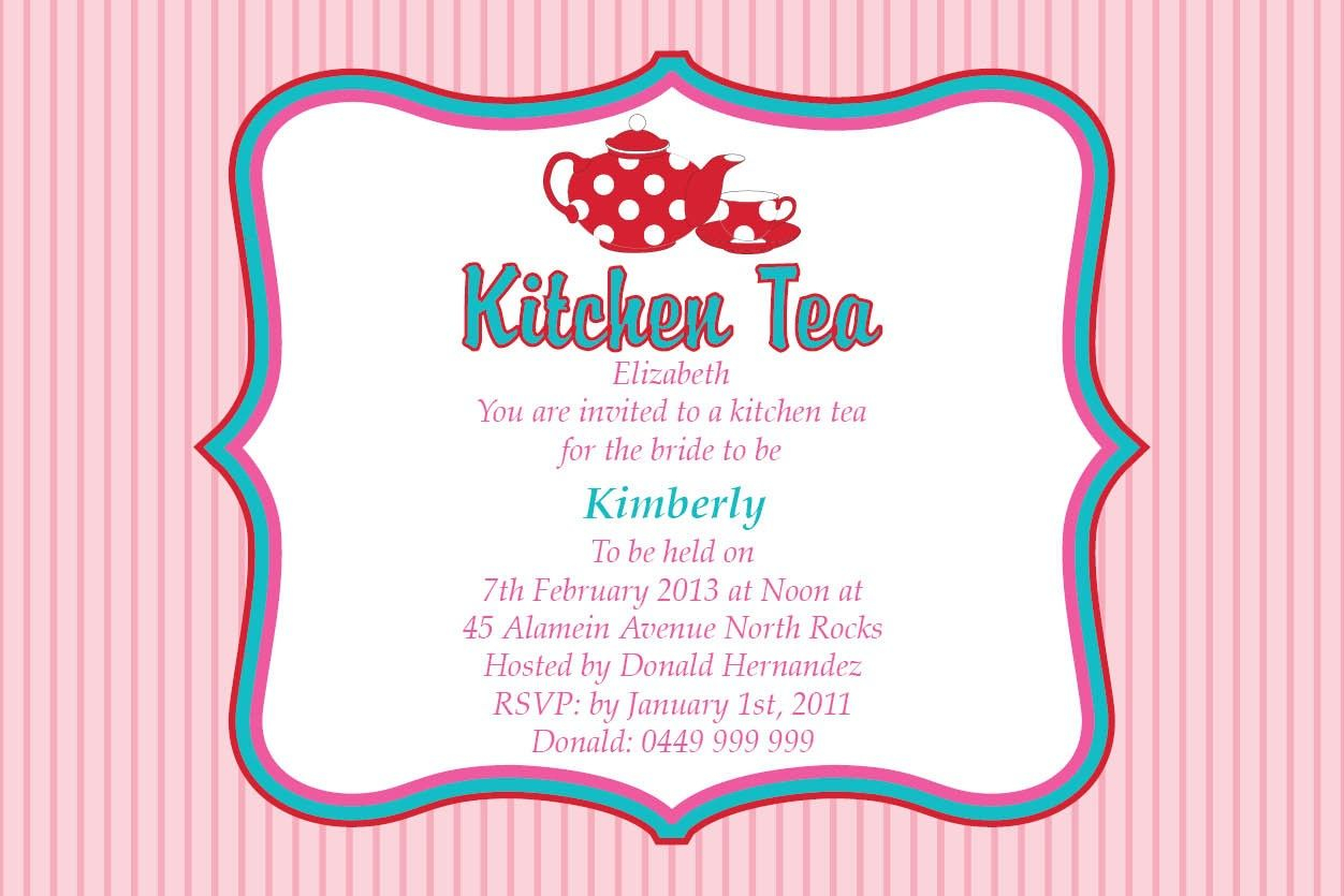 Bridal Shower Invitations Kitchen Templates Tea Gift Ideas with size 1252 X 835