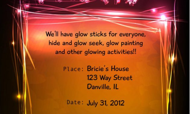 Browse Black Light Party Invitation Templates Aestelzer Photography intended for measurements 970 X 1359