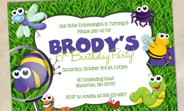 Bugs Party Invitation Template Insects Bug Party Invite Etsy throughout proportions 1500 X 1500