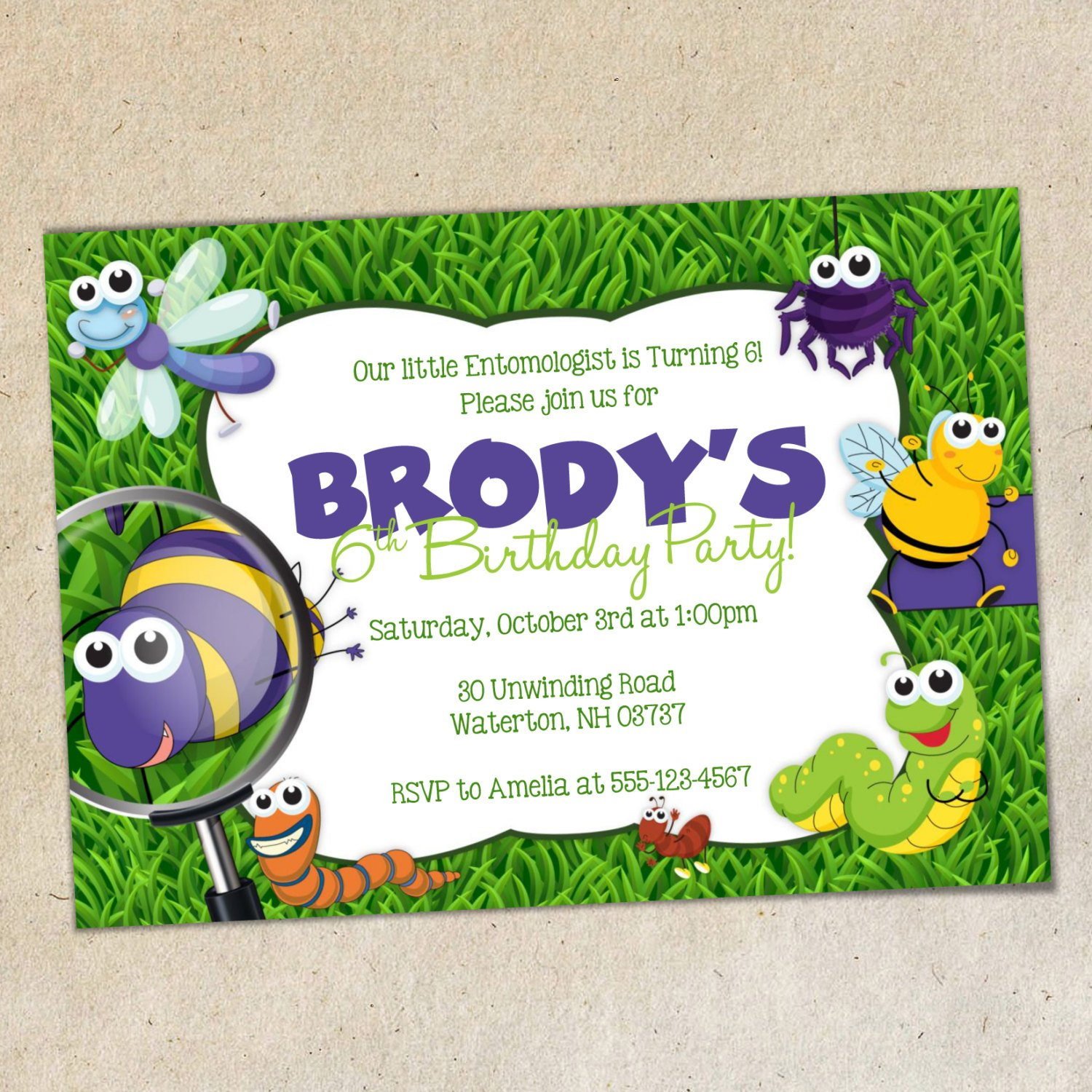 Bugs Party Invitation Template Insects Bug Party Invite Etsy throughout proportions 1500 X 1500