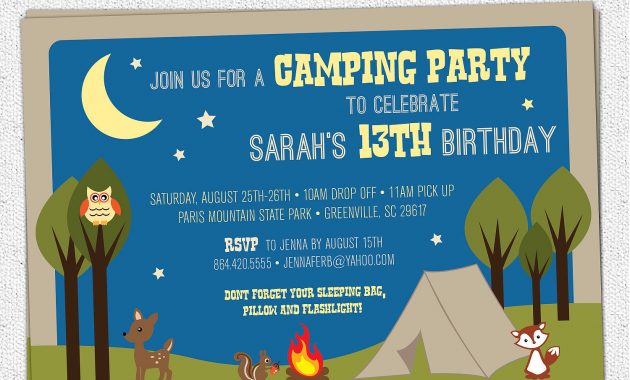 Camping Party Invitations Camping Party Invitations Of Alluring with sizing 1500 X 1500