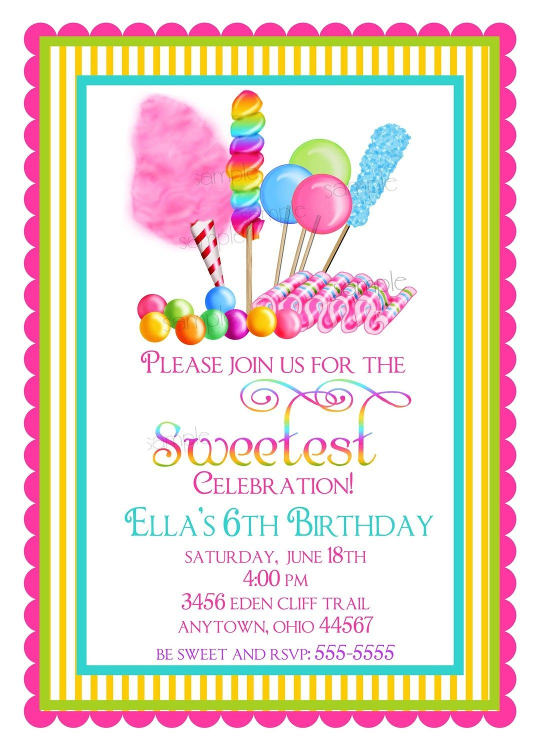 Candyland Template Pink Candyland Birthday Invitation Templates throughout dimensions 1080 X 1500