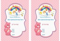 Care Bears Free Printable Birthday Party Invitations Birthday regarding dimensions 1228 X 868