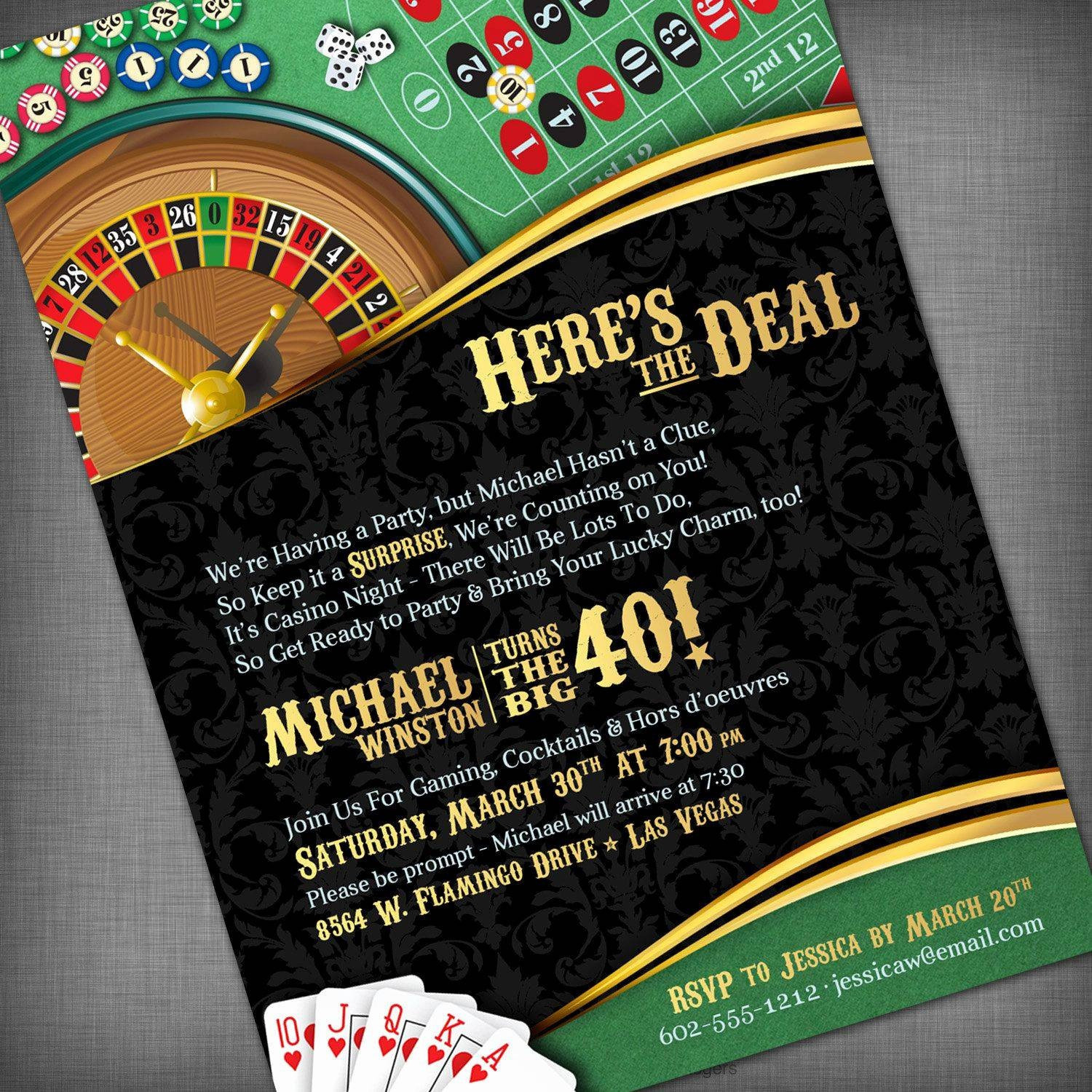 Casino Night Invitation Template Free Skycloudcampus inside sizing 1500 X 1500